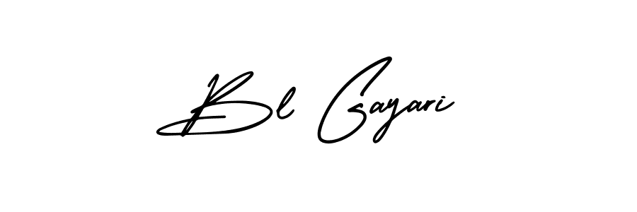 The best way (AmerikaSignatureDemo-Regular) to make a short signature is to pick only two or three words in your name. The name Bl Gayari include a total of six letters. For converting this name. Bl Gayari signature style 3 images and pictures png