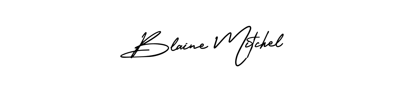 Blaine Mitchel stylish signature style. Best Handwritten Sign (AmerikaSignatureDemo-Regular) for my name. Handwritten Signature Collection Ideas for my name Blaine Mitchel. Blaine Mitchel signature style 3 images and pictures png