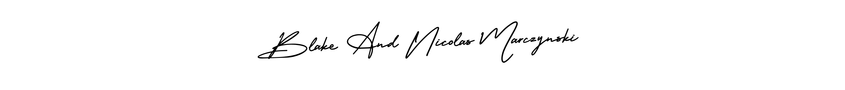 Also You can easily find your signature by using the search form. We will create Blake And Nicolas Marczynski name handwritten signature images for you free of cost using AmerikaSignatureDemo-Regular sign style. Blake And Nicolas Marczynski signature style 3 images and pictures png