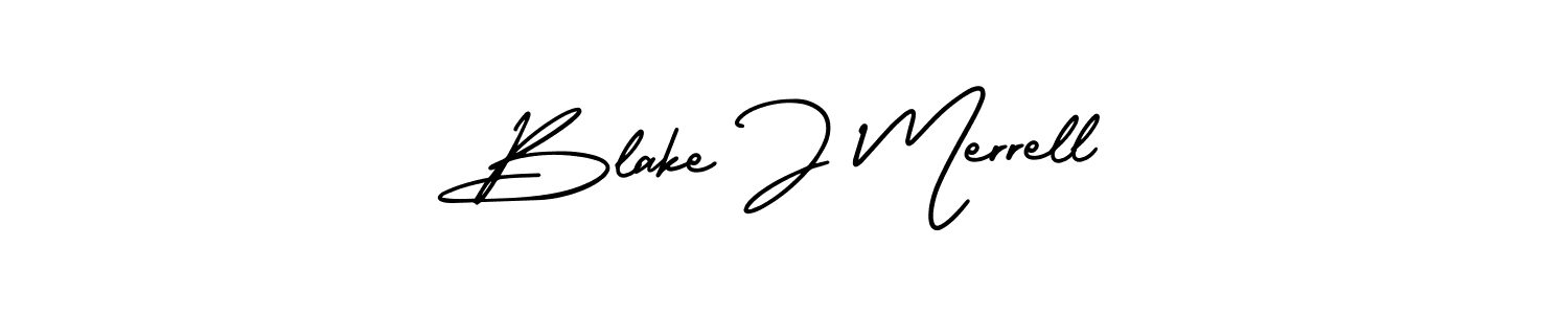 Design your own signature with our free online signature maker. With this signature software, you can create a handwritten (AmerikaSignatureDemo-Regular) signature for name Blake J Merrell. Blake J Merrell signature style 3 images and pictures png