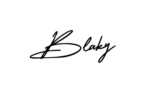 The best way (AmerikaSignatureDemo-Regular) to make a short signature is to pick only two or three words in your name. The name Blaky include a total of six letters. For converting this name. Blaky signature style 3 images and pictures png