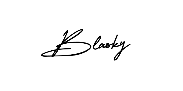 Design your own signature with our free online signature maker. With this signature software, you can create a handwritten (AmerikaSignatureDemo-Regular) signature for name Blasky. Blasky signature style 3 images and pictures png