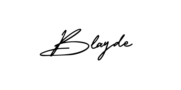 Blayde stylish signature style. Best Handwritten Sign (AmerikaSignatureDemo-Regular) for my name. Handwritten Signature Collection Ideas for my name Blayde. Blayde signature style 3 images and pictures png
