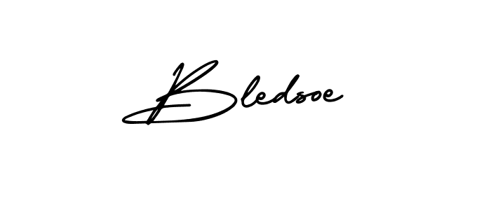 The best way (AmerikaSignatureDemo-Regular) to make a short signature is to pick only two or three words in your name. The name Bledsoe include a total of six letters. For converting this name. Bledsoe signature style 3 images and pictures png