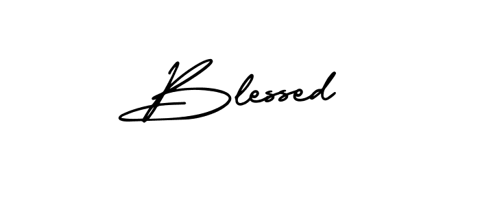 Use a signature maker to create a handwritten signature online. With this signature software, you can design (AmerikaSignatureDemo-Regular) your own signature for name Blessed. Blessed signature style 3 images and pictures png