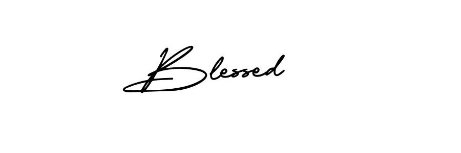 Best and Professional Signature Style for Blessed  . AmerikaSignatureDemo-Regular Best Signature Style Collection. Blessed   signature style 3 images and pictures png
