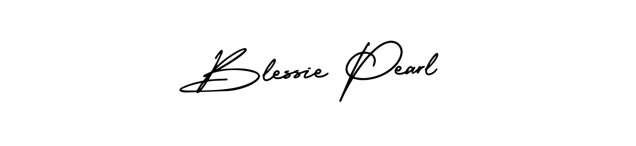 The best way (AmerikaSignatureDemo-Regular) to make a short signature is to pick only two or three words in your name. The name Blessie Pearl include a total of six letters. For converting this name. Blessie Pearl signature style 3 images and pictures png