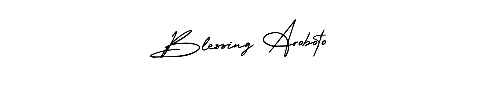 Also You can easily find your signature by using the search form. We will create Blessing Aroboto name handwritten signature images for you free of cost using AmerikaSignatureDemo-Regular sign style. Blessing Aroboto signature style 3 images and pictures png