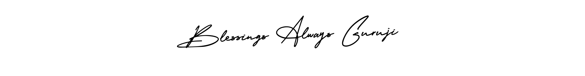 Use a signature maker to create a handwritten signature online. With this signature software, you can design (AmerikaSignatureDemo-Regular) your own signature for name Blessings Always Guruji. Blessings Always Guruji signature style 3 images and pictures png