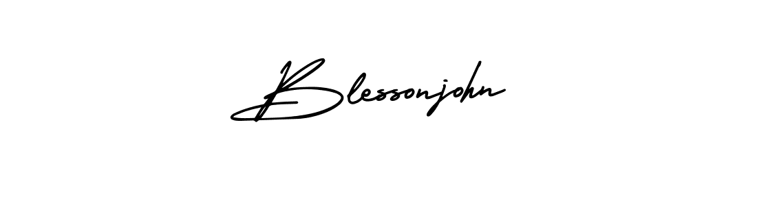if you are searching for the best signature style for your name Blessonjohn. so please give up your signature search. here we have designed multiple signature styles  using AmerikaSignatureDemo-Regular. Blessonjohn signature style 3 images and pictures png