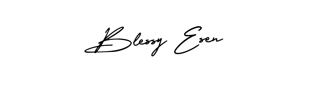 Blessy Esen stylish signature style. Best Handwritten Sign (AmerikaSignatureDemo-Regular) for my name. Handwritten Signature Collection Ideas for my name Blessy Esen. Blessy Esen signature style 3 images and pictures png