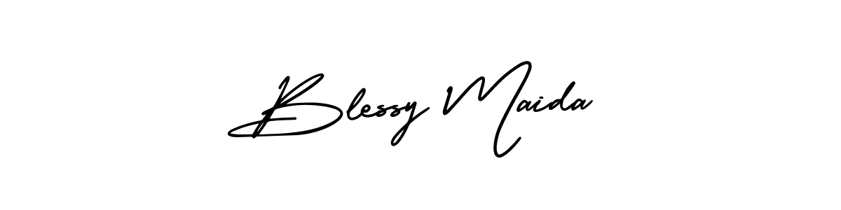 if you are searching for the best signature style for your name Blessy Maida. so please give up your signature search. here we have designed multiple signature styles  using AmerikaSignatureDemo-Regular. Blessy Maida signature style 3 images and pictures png