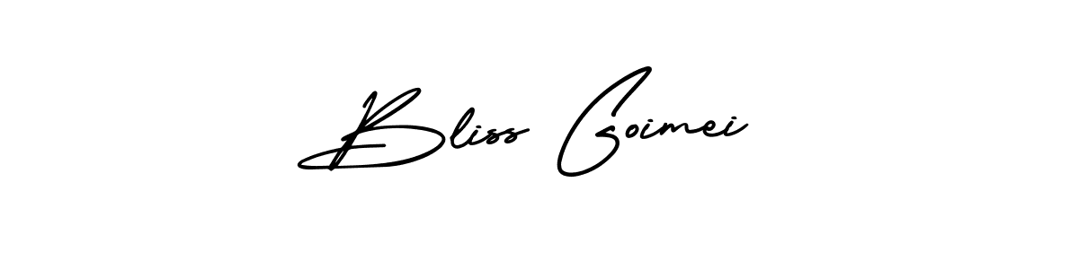 Also You can easily find your signature by using the search form. We will create Bliss Goimei name handwritten signature images for you free of cost using AmerikaSignatureDemo-Regular sign style. Bliss Goimei signature style 3 images and pictures png