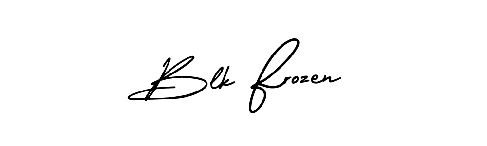 Make a beautiful signature design for name Blk Frozen. With this signature (AmerikaSignatureDemo-Regular) style, you can create a handwritten signature for free. Blk Frozen signature style 3 images and pictures png