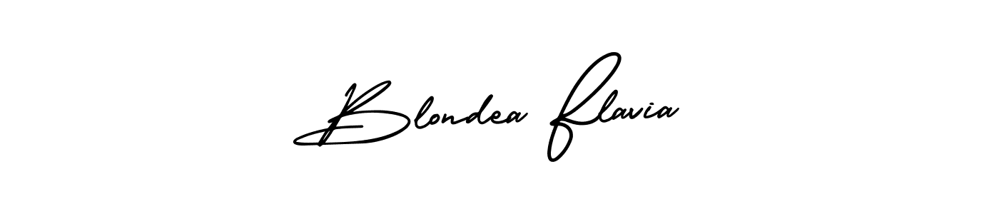 It looks lik you need a new signature style for name Blondea Flavia. Design unique handwritten (AmerikaSignatureDemo-Regular) signature with our free signature maker in just a few clicks. Blondea Flavia signature style 3 images and pictures png