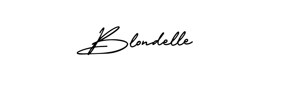 Design your own signature with our free online signature maker. With this signature software, you can create a handwritten (AmerikaSignatureDemo-Regular) signature for name Blondelle. Blondelle signature style 3 images and pictures png