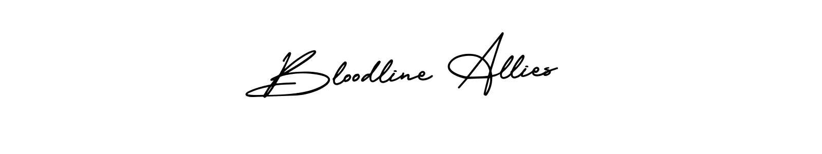 Similarly AmerikaSignatureDemo-Regular is the best handwritten signature design. Signature creator online .You can use it as an online autograph creator for name Bloodline Allies. Bloodline Allies signature style 3 images and pictures png