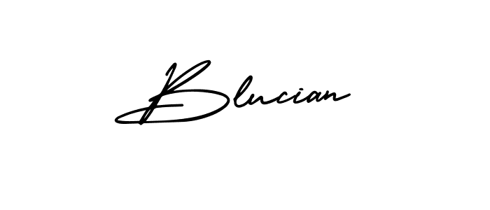 Design your own signature with our free online signature maker. With this signature software, you can create a handwritten (AmerikaSignatureDemo-Regular) signature for name Blucian. Blucian signature style 3 images and pictures png