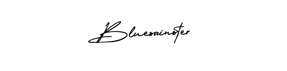 How to make Bluesainster name signature. Use AmerikaSignatureDemo-Regular style for creating short signs online. This is the latest handwritten sign. Bluesainster signature style 3 images and pictures png