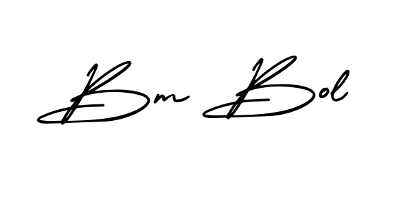 The best way (AmerikaSignatureDemo-Regular) to make a short signature is to pick only two or three words in your name. The name Bm Bol include a total of six letters. For converting this name. Bm Bol signature style 3 images and pictures png