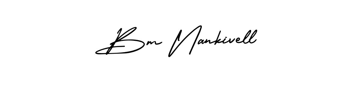 Similarly AmerikaSignatureDemo-Regular is the best handwritten signature design. Signature creator online .You can use it as an online autograph creator for name Bm Nankivell. Bm Nankivell signature style 3 images and pictures png