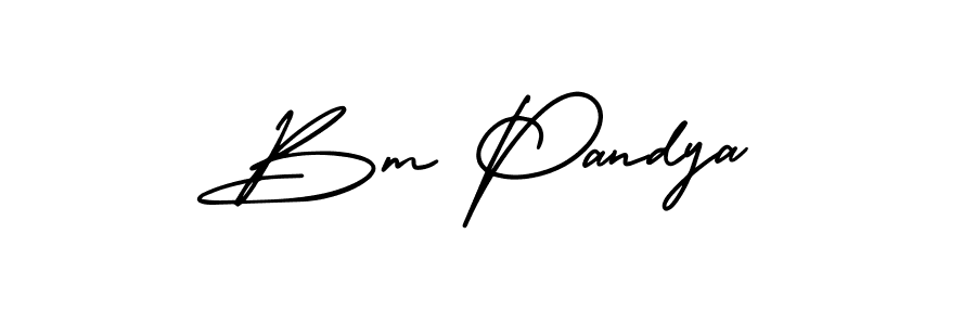Also You can easily find your signature by using the search form. We will create Bm Pandya name handwritten signature images for you free of cost using AmerikaSignatureDemo-Regular sign style. Bm Pandya signature style 3 images and pictures png