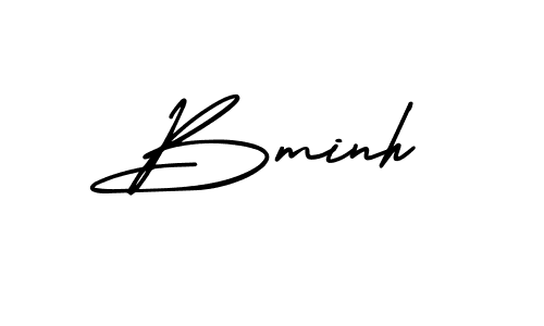 Use a signature maker to create a handwritten signature online. With this signature software, you can design (AmerikaSignatureDemo-Regular) your own signature for name Bminh. Bminh signature style 3 images and pictures png