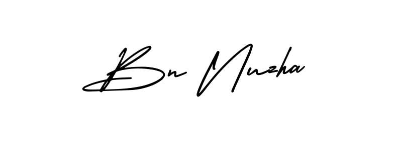 Also You can easily find your signature by using the search form. We will create Bn Nuzha name handwritten signature images for you free of cost using AmerikaSignatureDemo-Regular sign style. Bn Nuzha signature style 3 images and pictures png