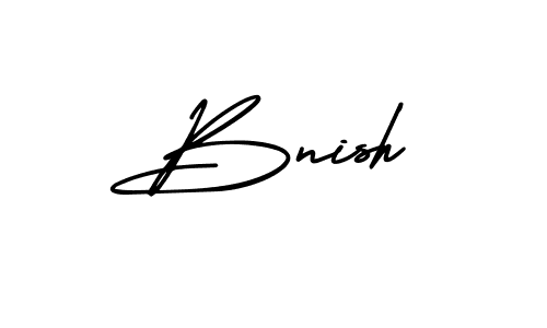 How to make Bnish name signature. Use AmerikaSignatureDemo-Regular style for creating short signs online. This is the latest handwritten sign. Bnish signature style 3 images and pictures png