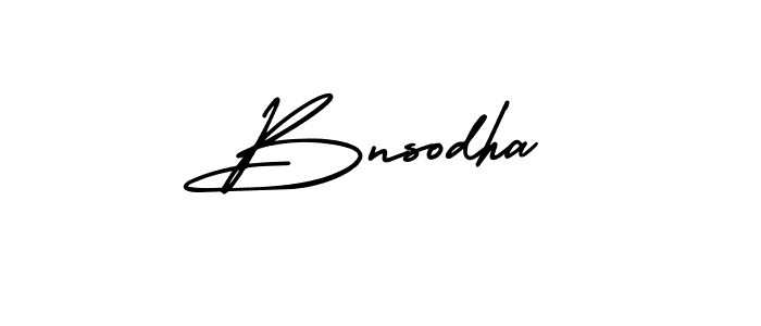 Design your own signature with our free online signature maker. With this signature software, you can create a handwritten (AmerikaSignatureDemo-Regular) signature for name Bnsodha. Bnsodha signature style 3 images and pictures png