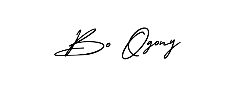 It looks lik you need a new signature style for name Bo Ogony. Design unique handwritten (AmerikaSignatureDemo-Regular) signature with our free signature maker in just a few clicks. Bo Ogony signature style 3 images and pictures png
