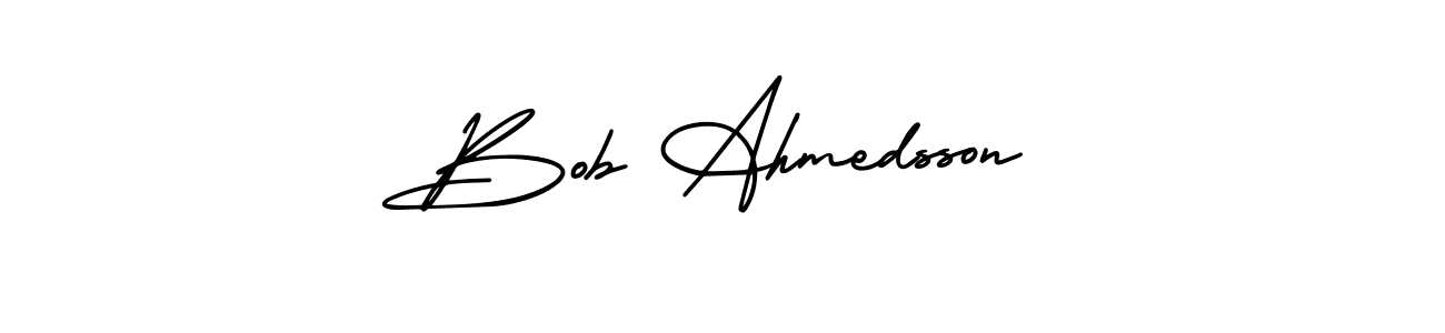 How to make Bob Ahmedsson name signature. Use AmerikaSignatureDemo-Regular style for creating short signs online. This is the latest handwritten sign. Bob Ahmedsson signature style 3 images and pictures png