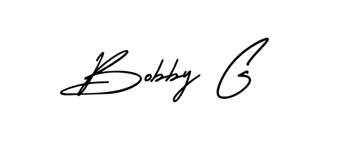 How to make Bobby G name signature. Use AmerikaSignatureDemo-Regular style for creating short signs online. This is the latest handwritten sign. Bobby G signature style 3 images and pictures png