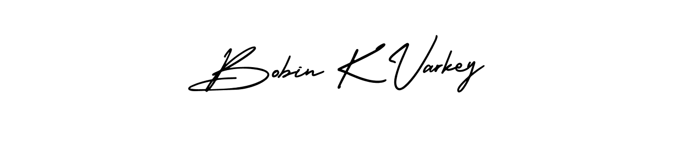 AmerikaSignatureDemo-Regular is a professional signature style that is perfect for those who want to add a touch of class to their signature. It is also a great choice for those who want to make their signature more unique. Get Bobin K Varkey name to fancy signature for free. Bobin K Varkey signature style 3 images and pictures png