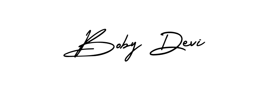 Use a signature maker to create a handwritten signature online. With this signature software, you can design (AmerikaSignatureDemo-Regular) your own signature for name Boby Devi. Boby Devi signature style 3 images and pictures png