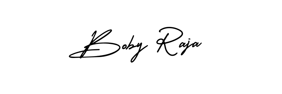 How to make Boby Raja signature? AmerikaSignatureDemo-Regular is a professional autograph style. Create handwritten signature for Boby Raja name. Boby Raja signature style 3 images and pictures png