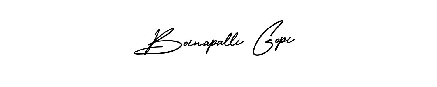 How to make Boinapalli Gopi name signature. Use AmerikaSignatureDemo-Regular style for creating short signs online. This is the latest handwritten sign. Boinapalli Gopi signature style 3 images and pictures png