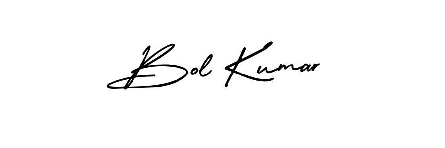 You should practise on your own different ways (AmerikaSignatureDemo-Regular) to write your name (Bol Kumar) in signature. don't let someone else do it for you. Bol Kumar signature style 3 images and pictures png