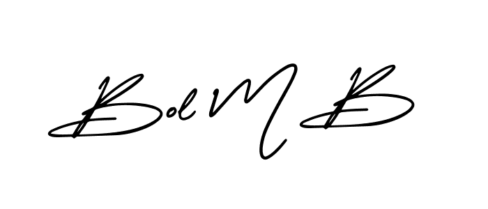 AmerikaSignatureDemo-Regular is a professional signature style that is perfect for those who want to add a touch of class to their signature. It is also a great choice for those who want to make their signature more unique. Get Bol M B name to fancy signature for free. Bol M B signature style 3 images and pictures png