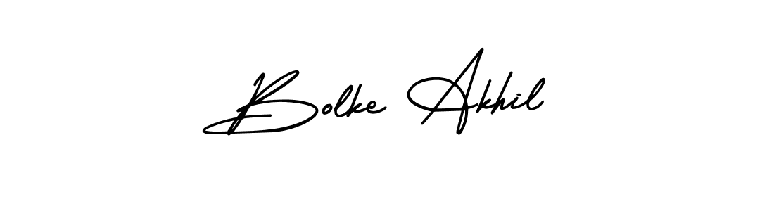 How to make Bolke Akhil signature? AmerikaSignatureDemo-Regular is a professional autograph style. Create handwritten signature for Bolke Akhil name. Bolke Akhil signature style 3 images and pictures png