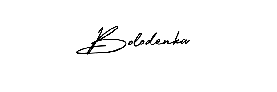 You should practise on your own different ways (AmerikaSignatureDemo-Regular) to write your name (Bolodenka) in signature. don't let someone else do it for you. Bolodenka signature style 3 images and pictures png