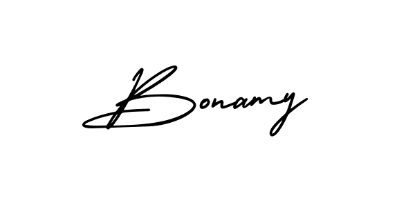 Use a signature maker to create a handwritten signature online. With this signature software, you can design (AmerikaSignatureDemo-Regular) your own signature for name Bonamy. Bonamy signature style 3 images and pictures png