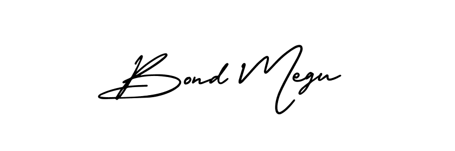 Create a beautiful signature design for name Bond Megu. With this signature (AmerikaSignatureDemo-Regular) fonts, you can make a handwritten signature for free. Bond Megu signature style 3 images and pictures png