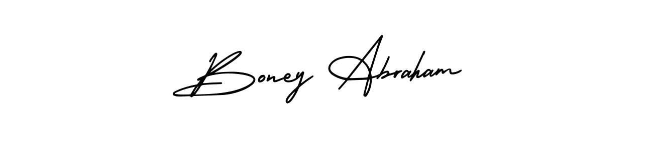 Boney Abraham stylish signature style. Best Handwritten Sign (AmerikaSignatureDemo-Regular) for my name. Handwritten Signature Collection Ideas for my name Boney Abraham. Boney Abraham signature style 3 images and pictures png