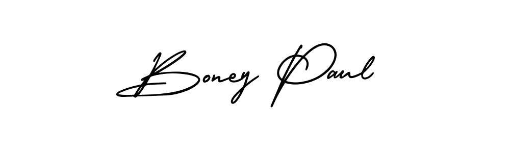 How to make Boney Paul signature? AmerikaSignatureDemo-Regular is a professional autograph style. Create handwritten signature for Boney Paul name. Boney Paul signature style 3 images and pictures png