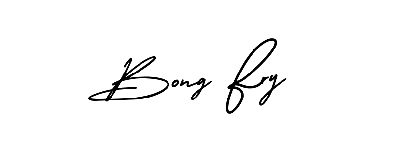 Use a signature maker to create a handwritten signature online. With this signature software, you can design (AmerikaSignatureDemo-Regular) your own signature for name Bong Fry. Bong Fry signature style 3 images and pictures png