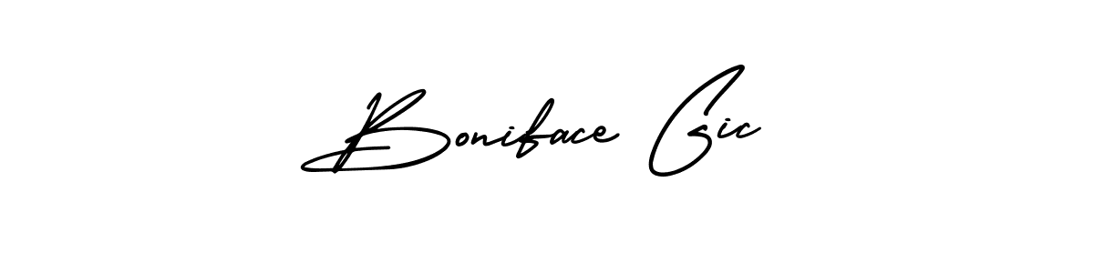 if you are searching for the best signature style for your name Boniface Gic. so please give up your signature search. here we have designed multiple signature styles  using AmerikaSignatureDemo-Regular. Boniface Gic signature style 3 images and pictures png