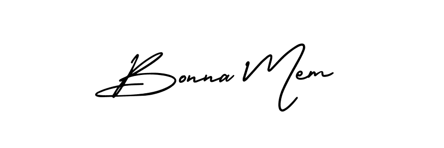 Use a signature maker to create a handwritten signature online. With this signature software, you can design (AmerikaSignatureDemo-Regular) your own signature for name Bonna Mem. Bonna Mem signature style 3 images and pictures png