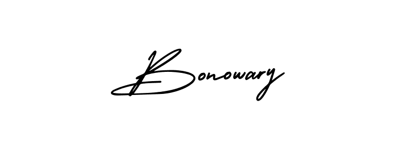 You should practise on your own different ways (AmerikaSignatureDemo-Regular) to write your name (Bonowary) in signature. don't let someone else do it for you. Bonowary signature style 3 images and pictures png
