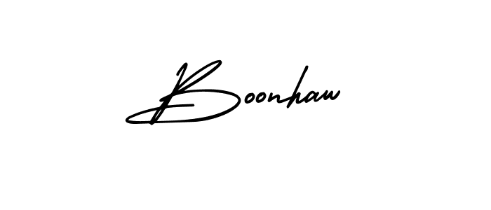 This is the best signature style for the Boonhaw name. Also you like these signature font (AmerikaSignatureDemo-Regular). Mix name signature. Boonhaw signature style 3 images and pictures png